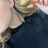 Big Tear Drop Zuni Hoop Post Genuine Turquoise Earrings