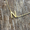 Flat Sideways Gold Fashion Letter Necklace