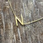 Flat Sideways Gold Fashion Letter Necklace