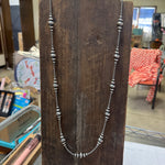36 inch 3-14mm Rondelle Navajo Pearl Sterling Silver Necklace