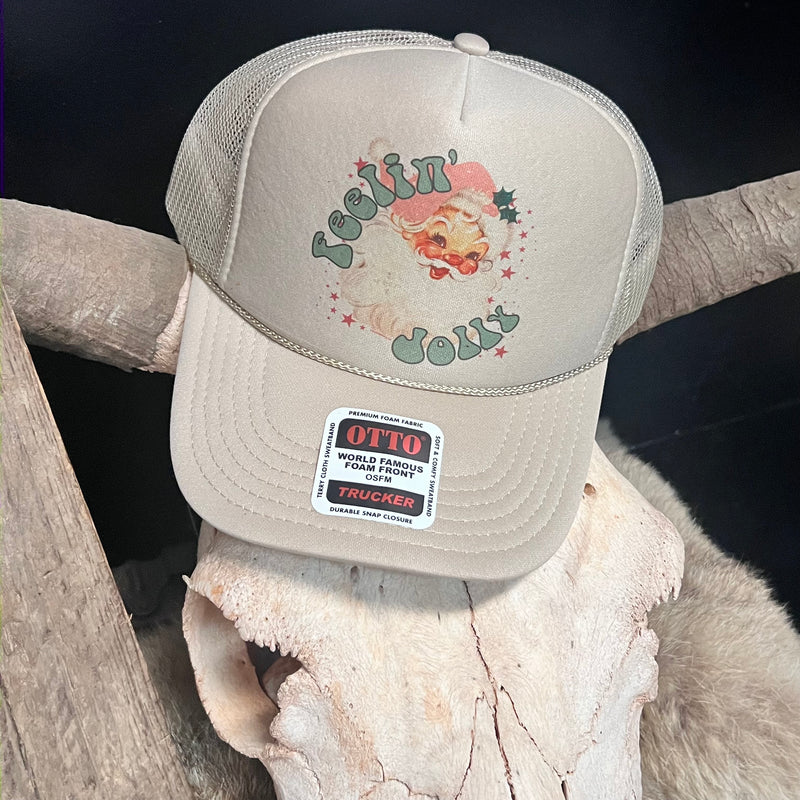 Feelin Jolly Tan Trucker Hat