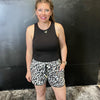 Leopard Athletic Shorts w/Pockets & Tie