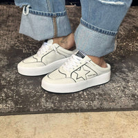 White Mule Vintage Havana Val 6 Tennis Silver Shoe