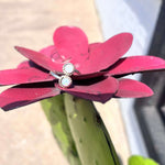 2 Stone Iridescent White Opal Adjustable Sterling Silver Ring