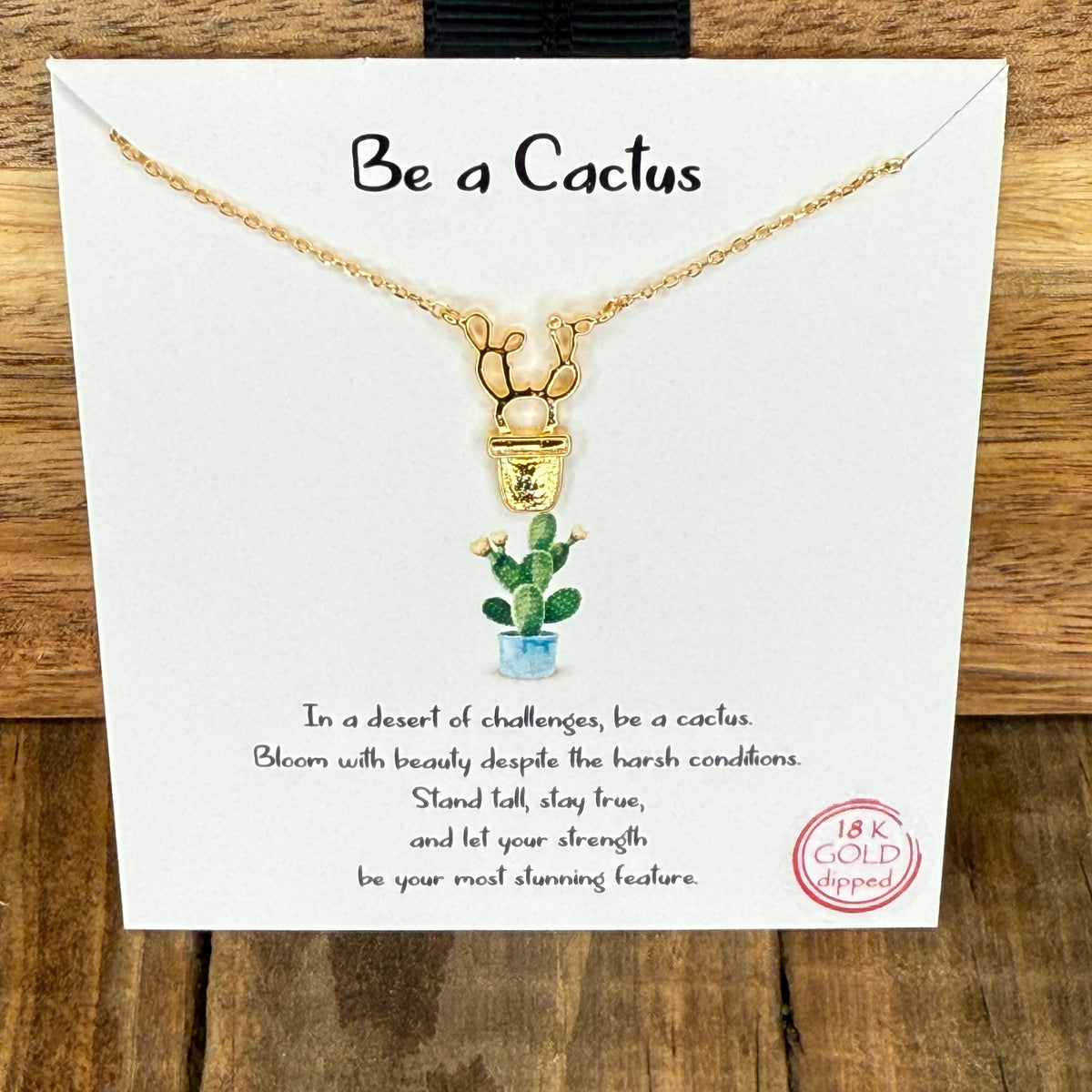 Be a cactus gold fashion necklace