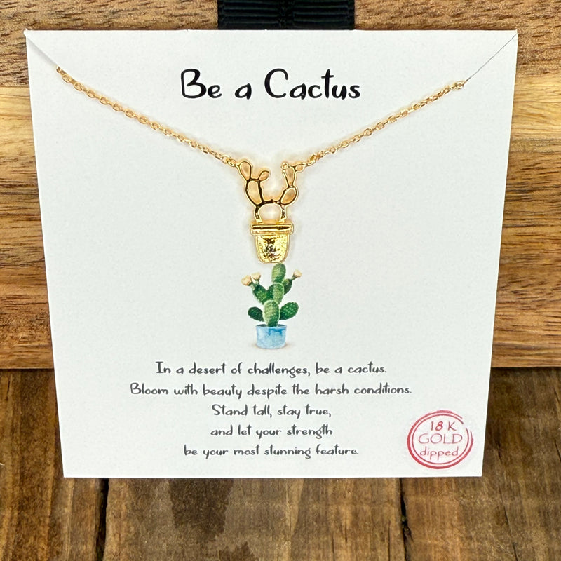 Be a cactus gold fashion necklace