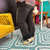 Black Distressed Risen Straight Leg Jeans66