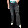 Black Distressed Risen Trouser Jeans