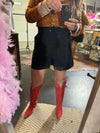 Black Dressy Pleated Shorts333