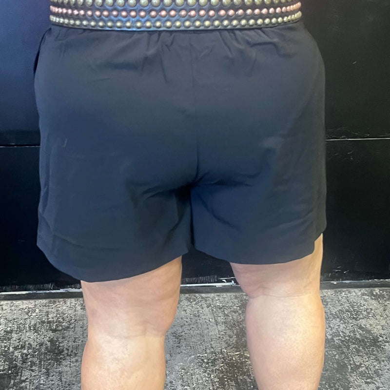 Black Dressy Pleated Shorts77