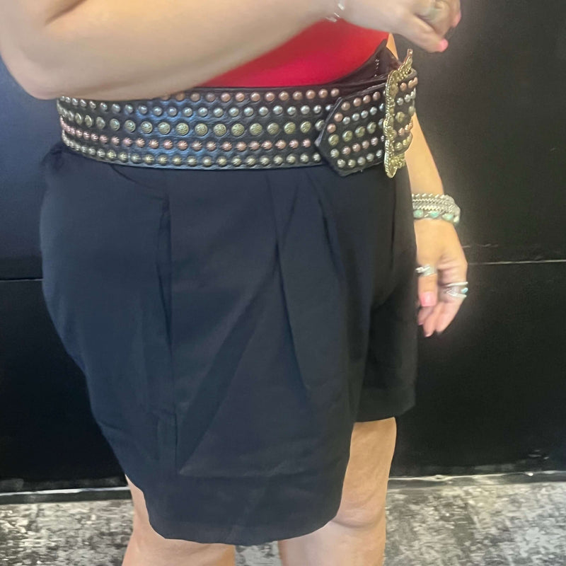 Black Dressy Pleated Shorts8