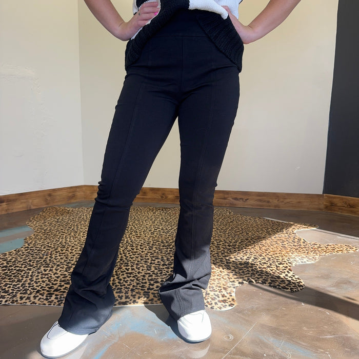 Black Flare Silky Pants