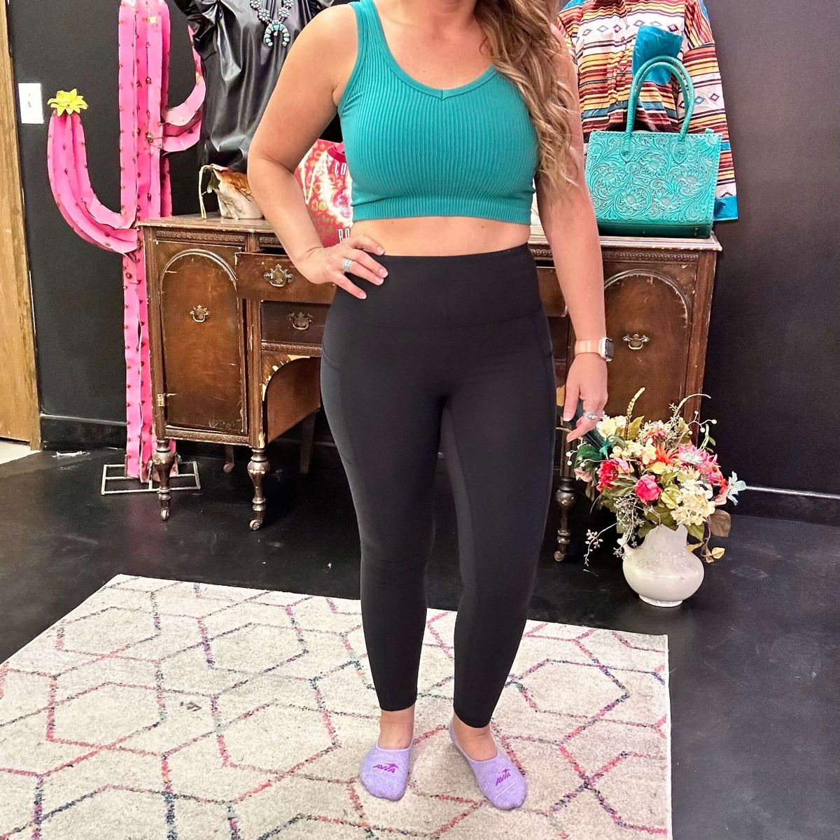 Black Mono B Leggings w/Pockets77
