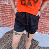 Black Silky with Tie Belt Shorts