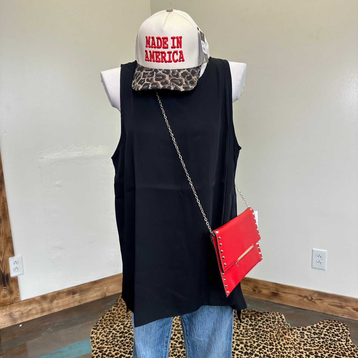 Black Sleeve Less Blousy Tank Top