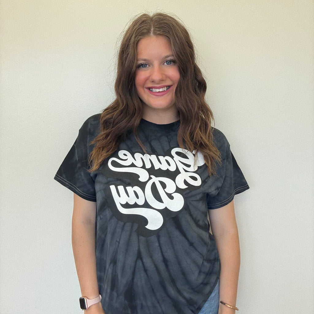 Black Tie Dye Game Day T-shirt / Large1