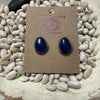 Blue Lapis Tear Drop Braided Stud Post Genuine Earring