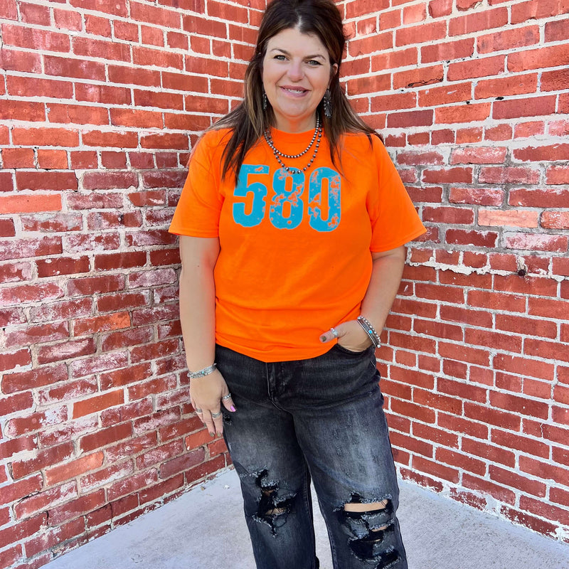 Bright Orange 580 Crew Neck T-shirt.1