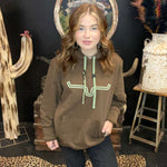 Brown & Mint Fast Talker Hoodie Sweatshirt.