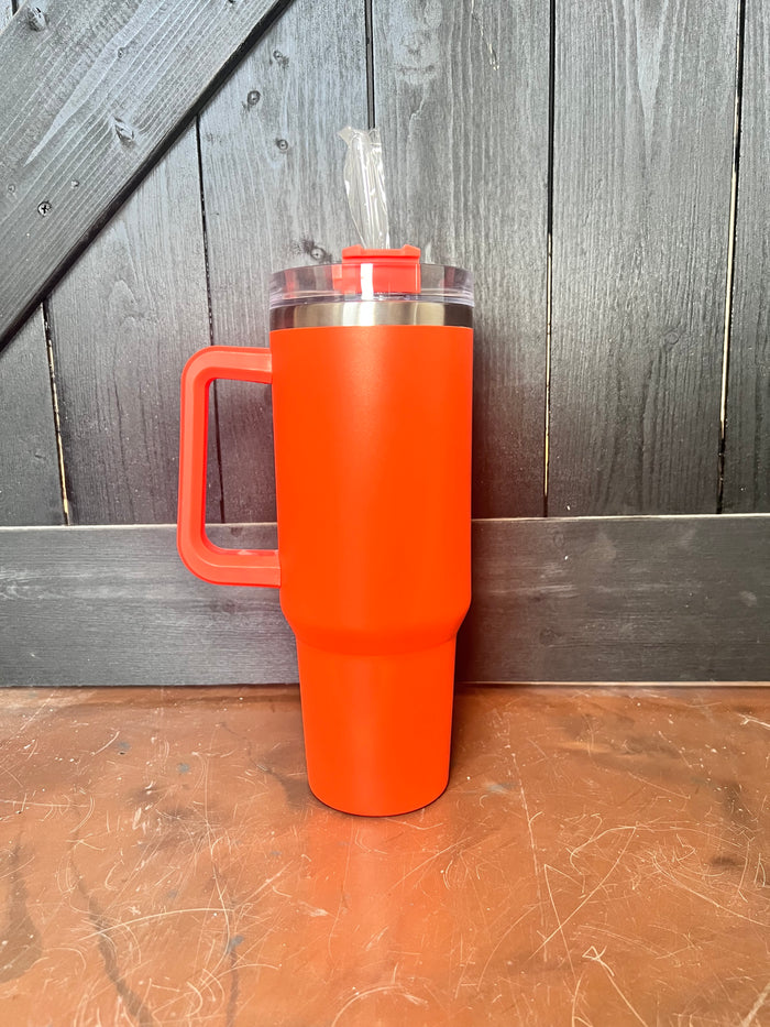 Orange 40 oz Tumbler w/ Handle