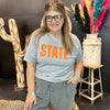 Orange V Neck and Heather STATE T-shirt