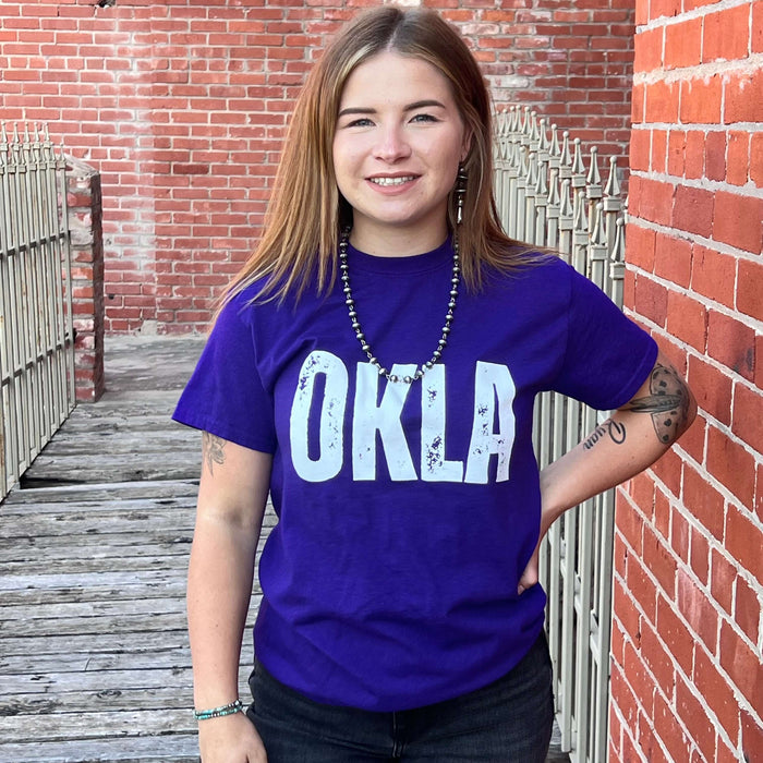 Purple OKLA Crew Neck T-shirt | size Small