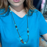 31 inch Spiny, Turquoise Multistone Navajo Pearl Genuine Necklace - Country Lace Boutique