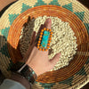Big Turquoise & Orange Spiny Genuine Adjustable Ring