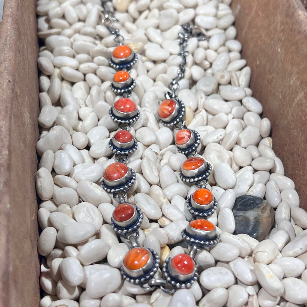 Orange Spiny Choker Genuine Necklace