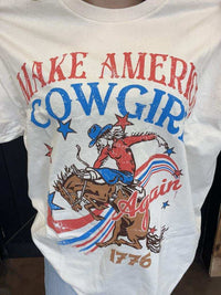 MAKE AMERICA COWGIRL VINTAGE TEE