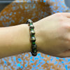 Pattern 8mm Navajo Pearl Green Turquoise Genuine Bracelet
