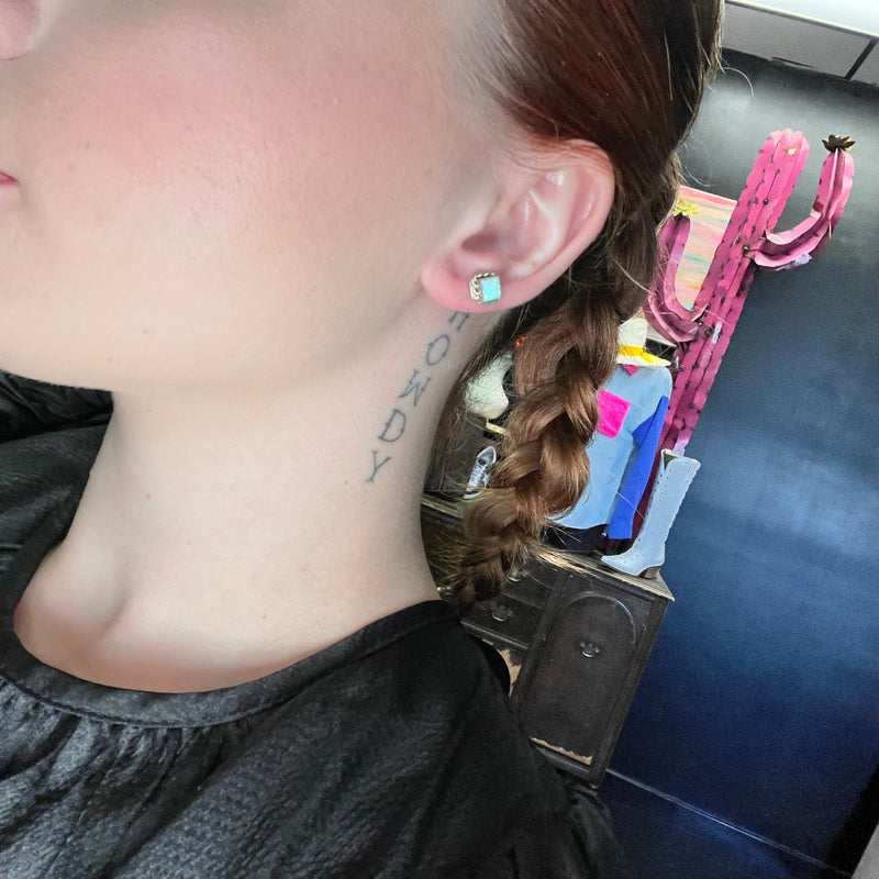 Square Opal Braided Genuine Earring