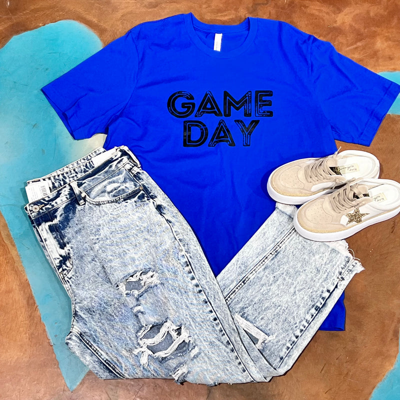 Blue Game Day with Black Crew Neck T-shirt / 2XL