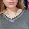 Dainty 6 Stone Spiny Purple Genuine Necklace.