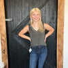 Charcoal Gray Inside Out Flowy Tank Top