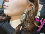 Concho Rita Lee Orange Spiny Genuine Earrings.