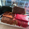 Bangled Braided Fringed Clutch Purse