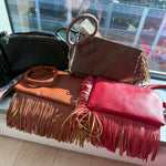 Bangled Braided Fringed Clutch Purse