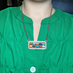 Multi Colored Stamped Detail Genuine Necklace