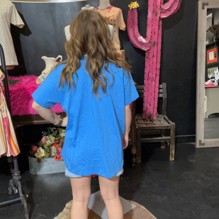 Dab Blue Hi Lo T Shirt