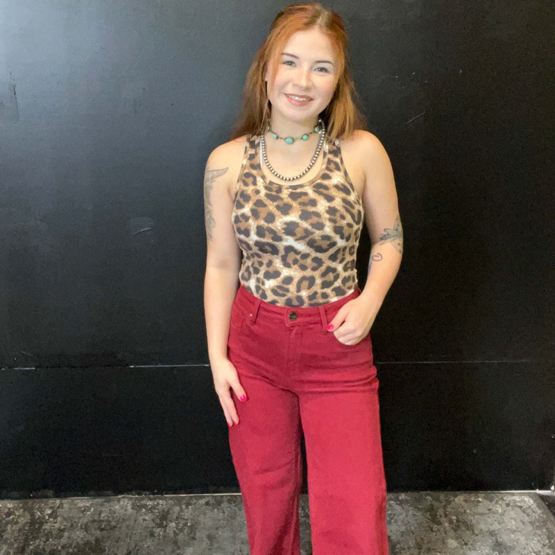 Animal Print Tank Top Bodysuit