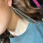 Long 4mm Navajo Pearl Tassel Genuine Earring