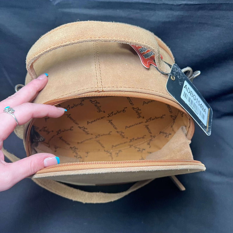 Tan Bootstitch Catina Round Purse