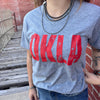 OKLA Crimson V Neck Heather T-shirt