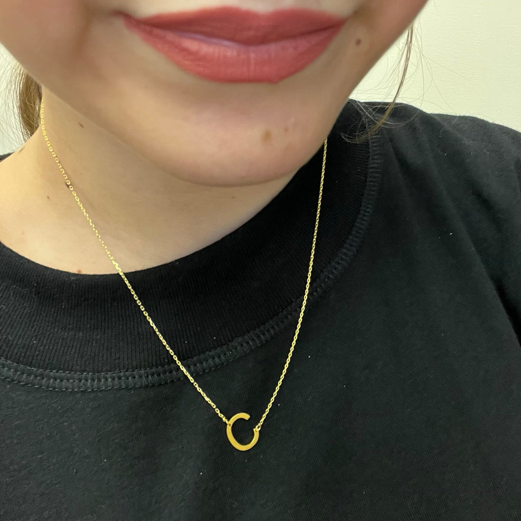Flat Sideways Gold Fashion Letter Necklace