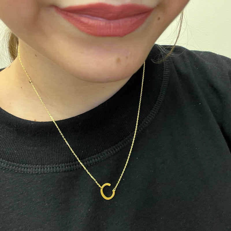 Flat Sideways Gold Fashion Letter Necklace