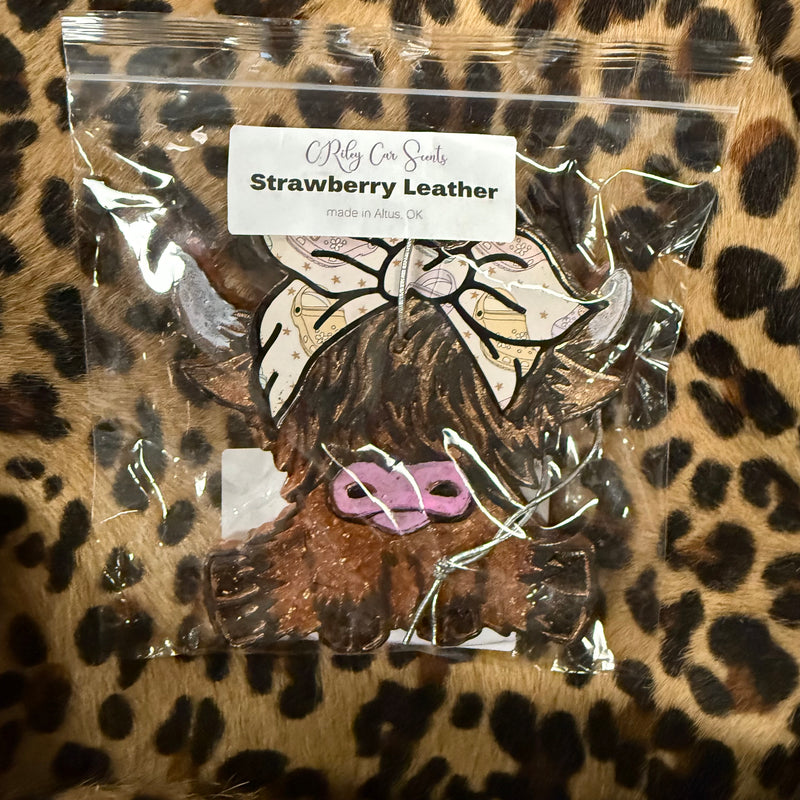 Strawberry Leather Car Freshie