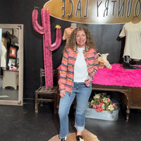 Rose Pink Serape Button Down Tasha Polizzi