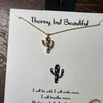 Dainty Cactus Gold Fashion Necklace