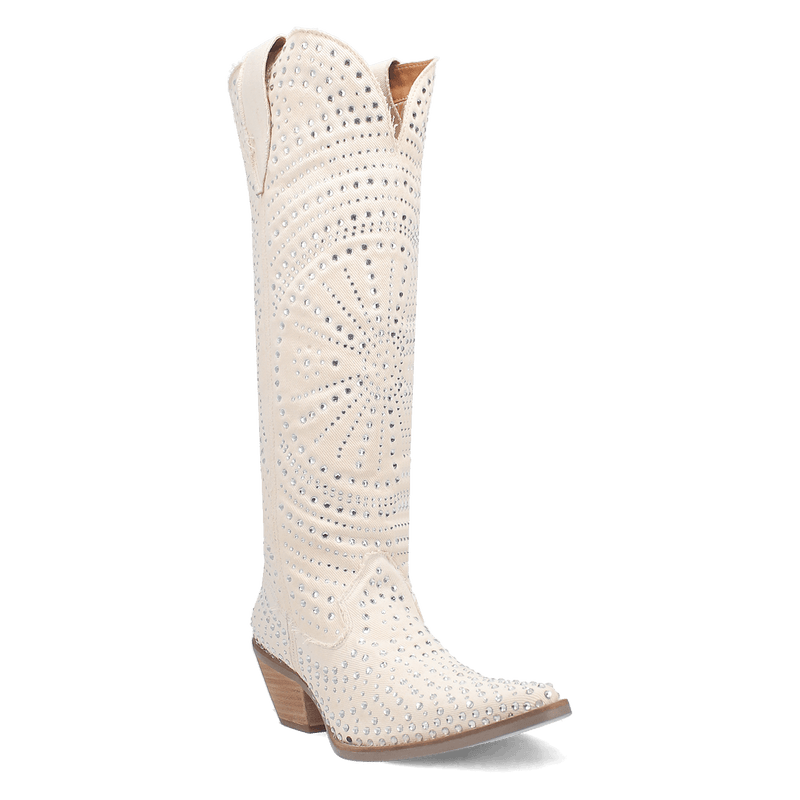 HONKYTONK HONEY DENIM BOOT - WHITE/WHITE Dingo Boot (DS)